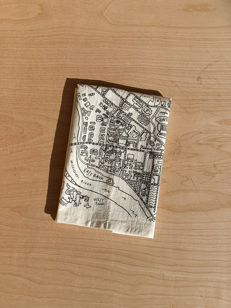 University of Minnesota Campus Map Tea Towel