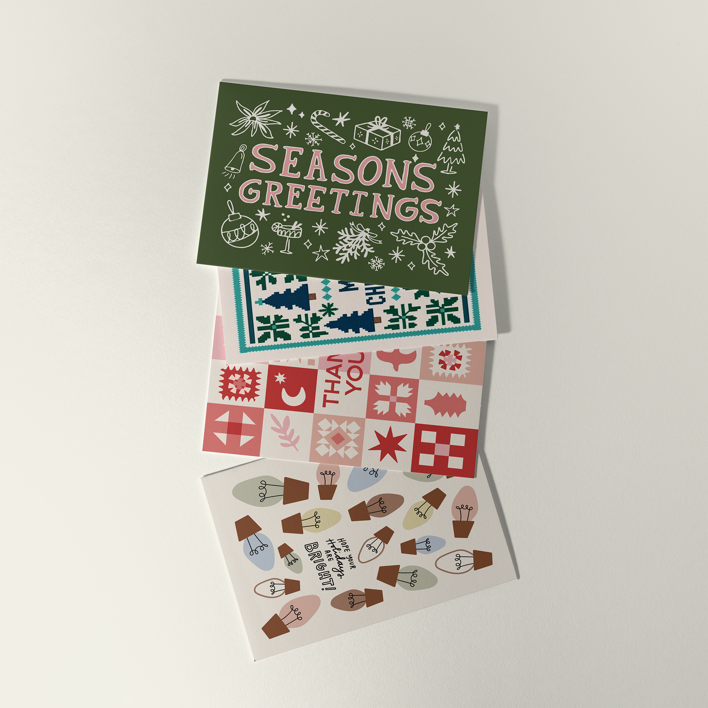 Knitted Merry Christmas Greeting Card