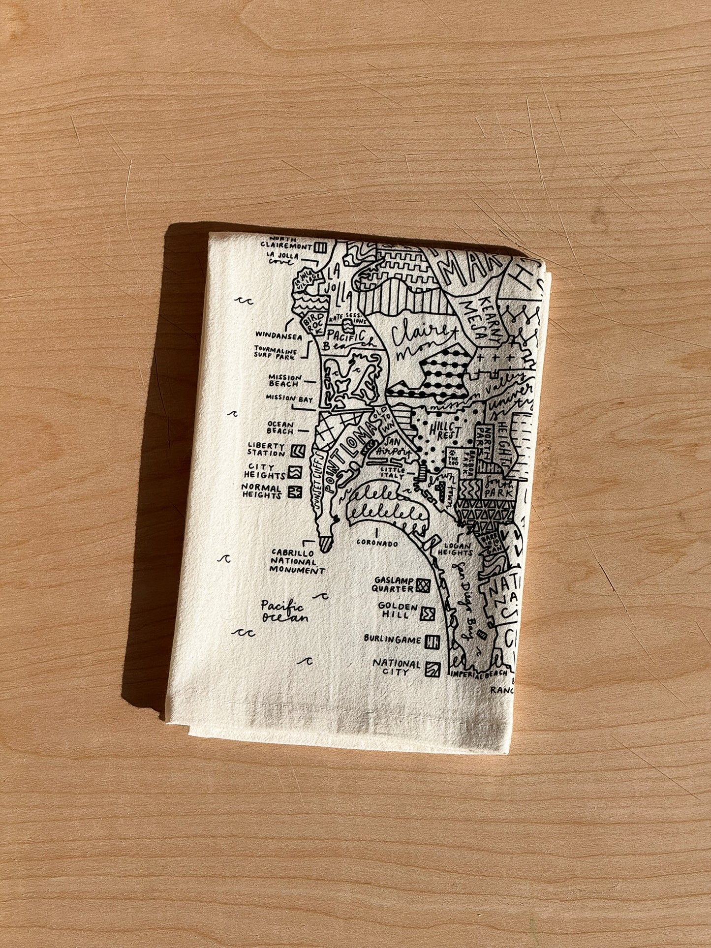 San Diego Map Tea Towel