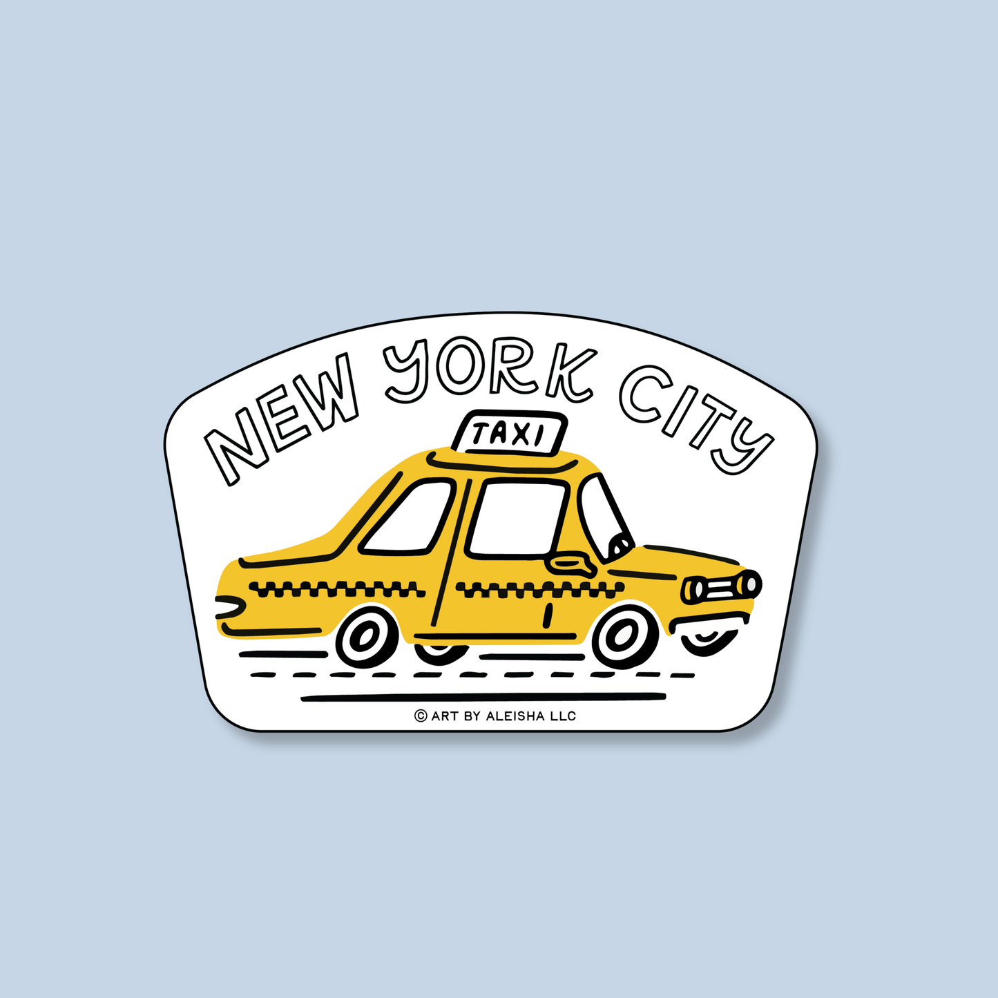 New York City Arched Taxi Cab Sticker