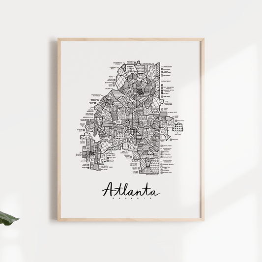 Atlanta Neighborhood Map Print