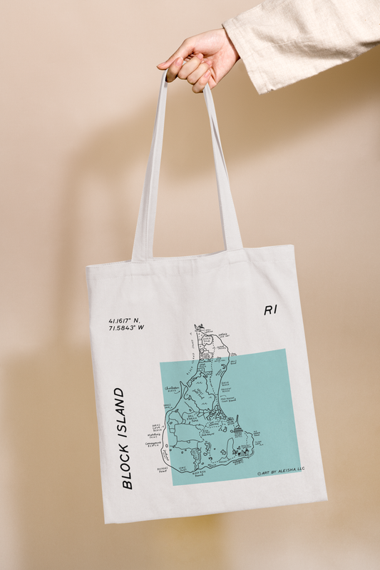 Block Island, RI Map Tote