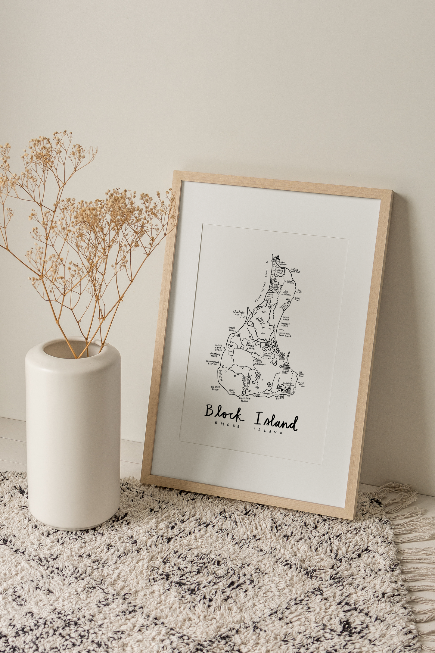 Block Island Map Print