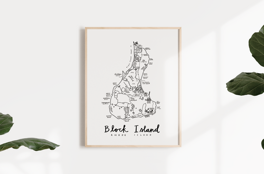 Block Island Map Print