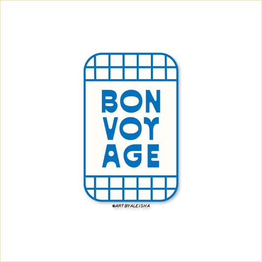 Bon Voyage Die Cut Sticker