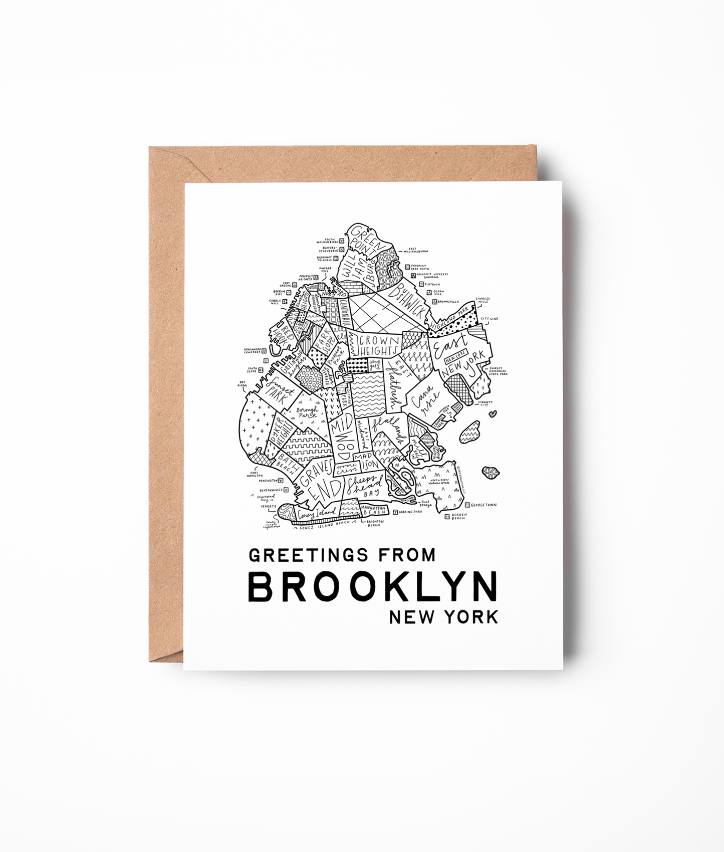 Brooklyn, NY Map Greeting Card