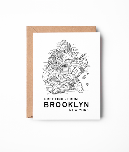 Brooklyn, NY Map Greeting Card