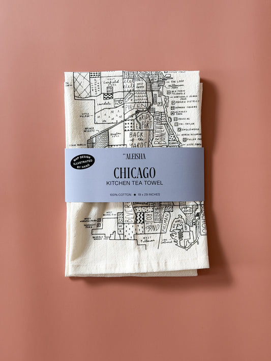 Chicago Map Tea Towel
