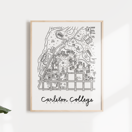 Carleton College Campus Map Print