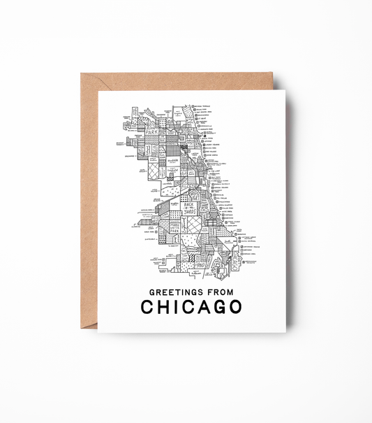 Chicago Map Greeting Card