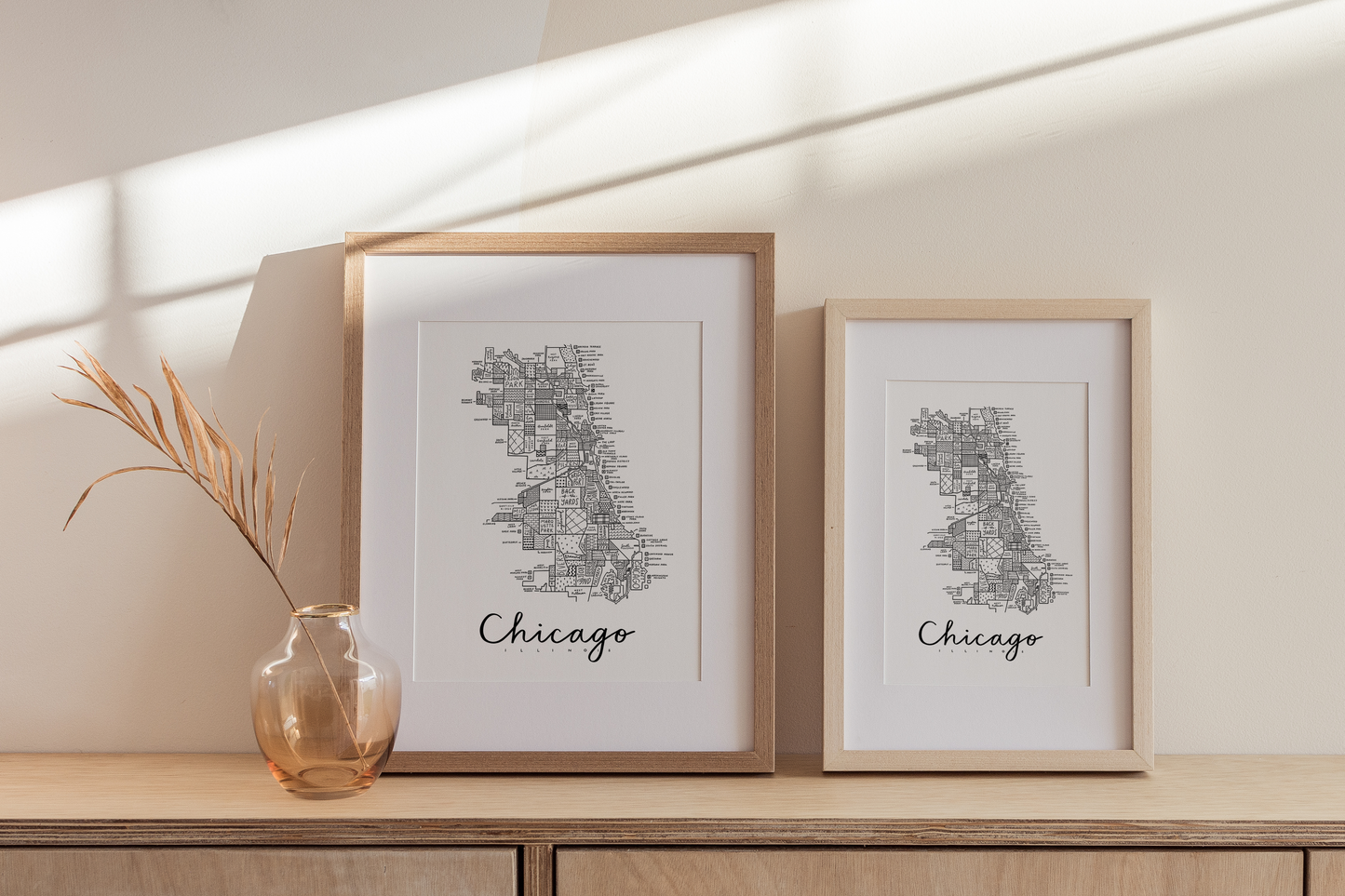 Chicago Neighborhood Map Print