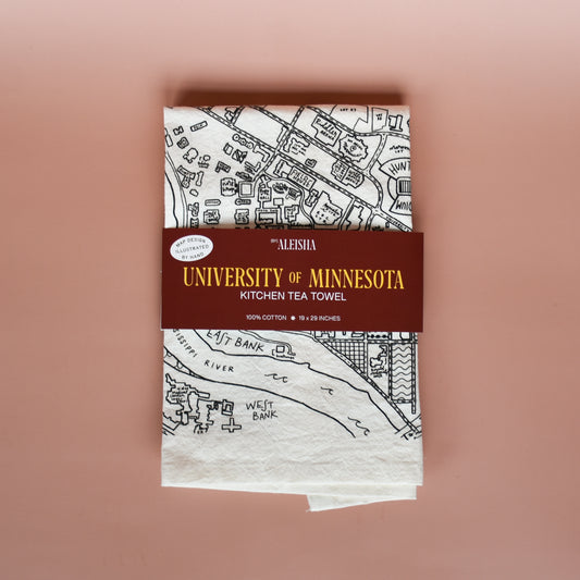 University of Minnesota Campus Map Tea Towel