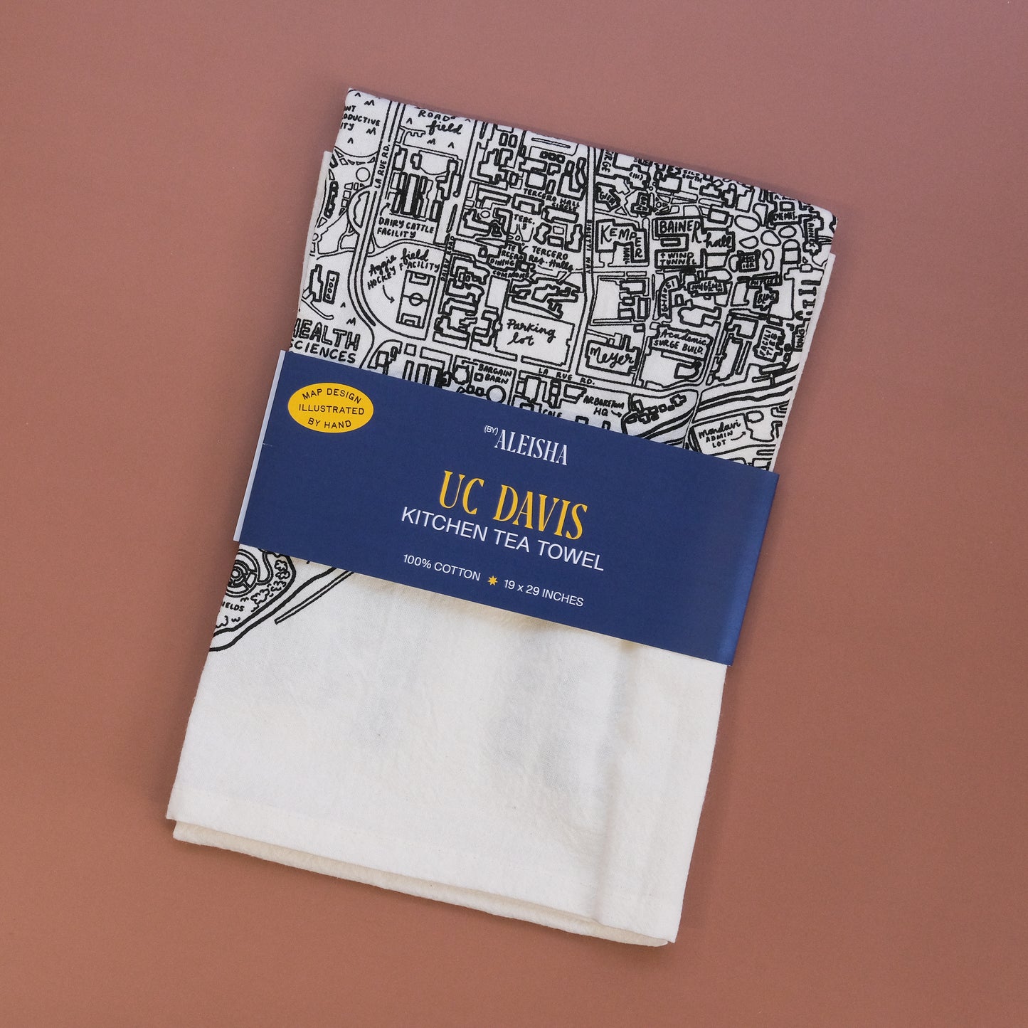 UC Davis Campus Map Tea Towel