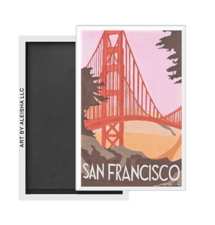 Golden Gate Travel Poster Magnet