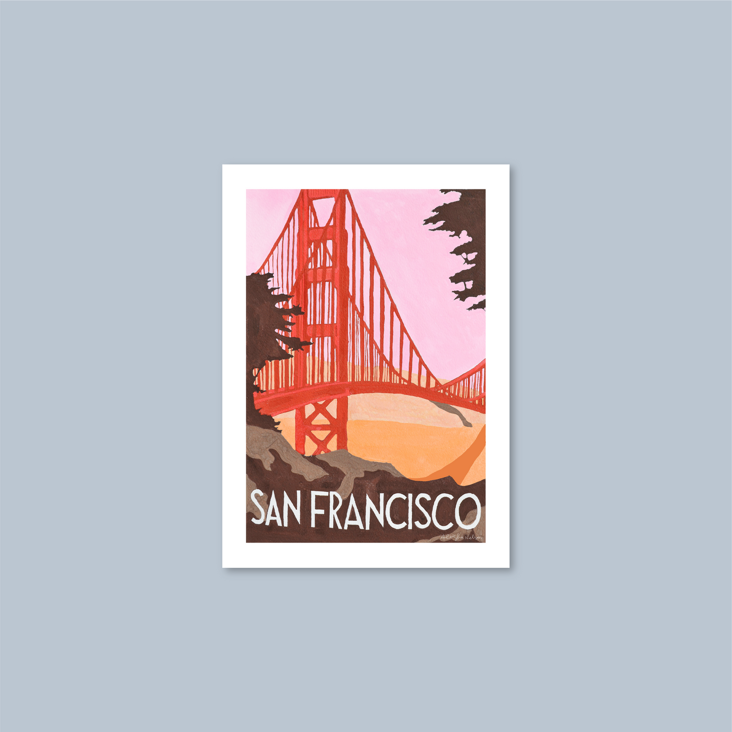 Golden Gate Travel Poster Sticker