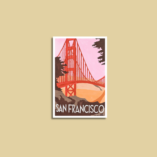 Golden Gate Travel Poster Magnet