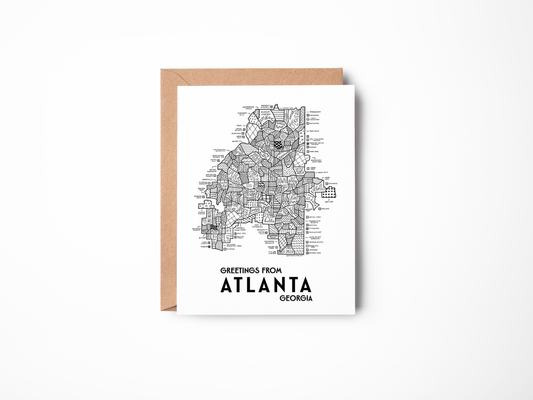 Atlanta, Georgia Map Greeting Card