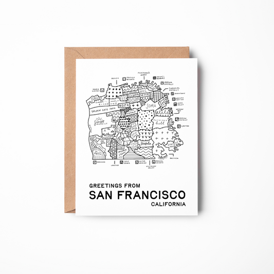 San Francisco Map Greeting Card