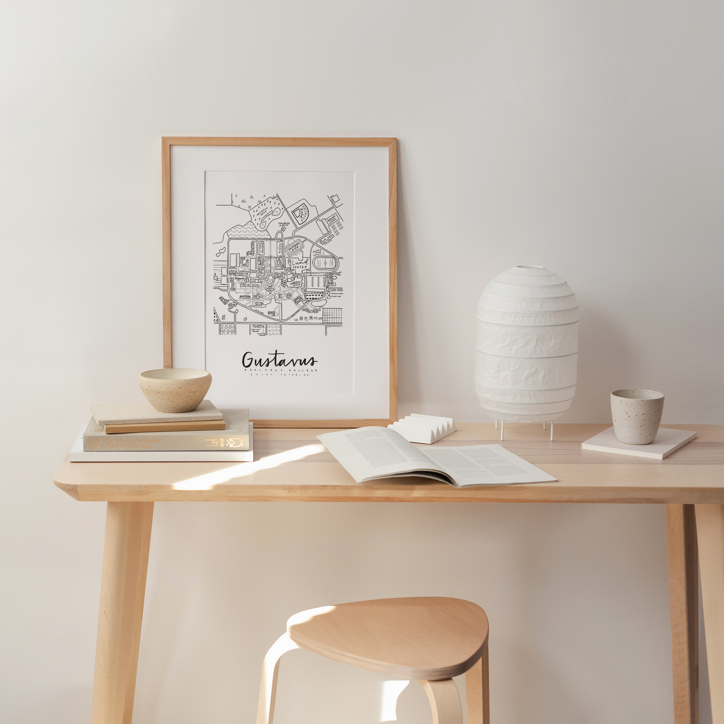 Gustavus Adolphus College Campus Map Print