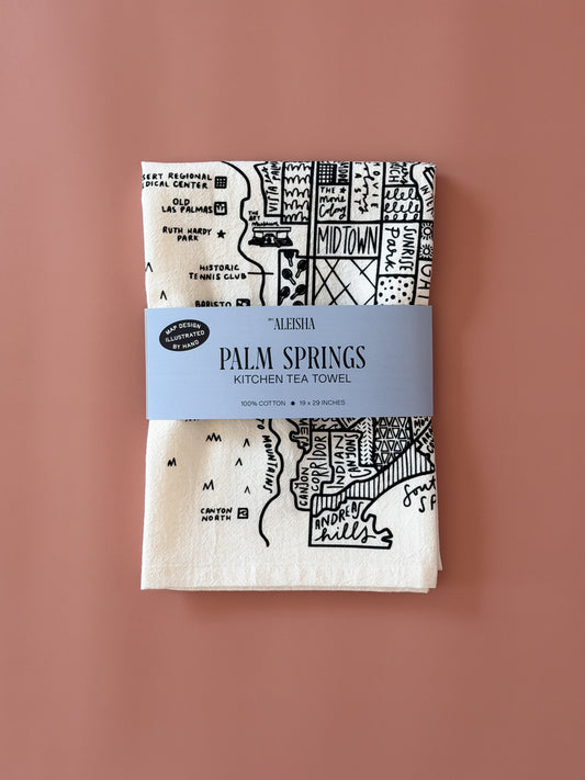 Palm Springs Map Tea Towel