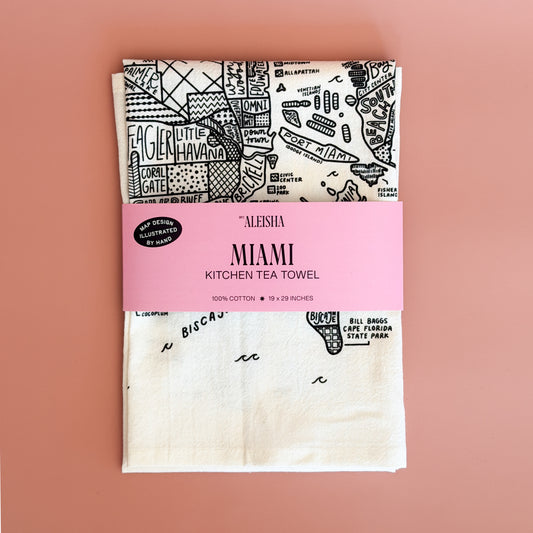 Miami Map Tea Towel