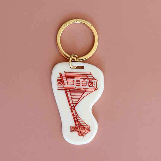 San Francisco Golden Gate Bridge keychain with hand-illustrated acrylic charm