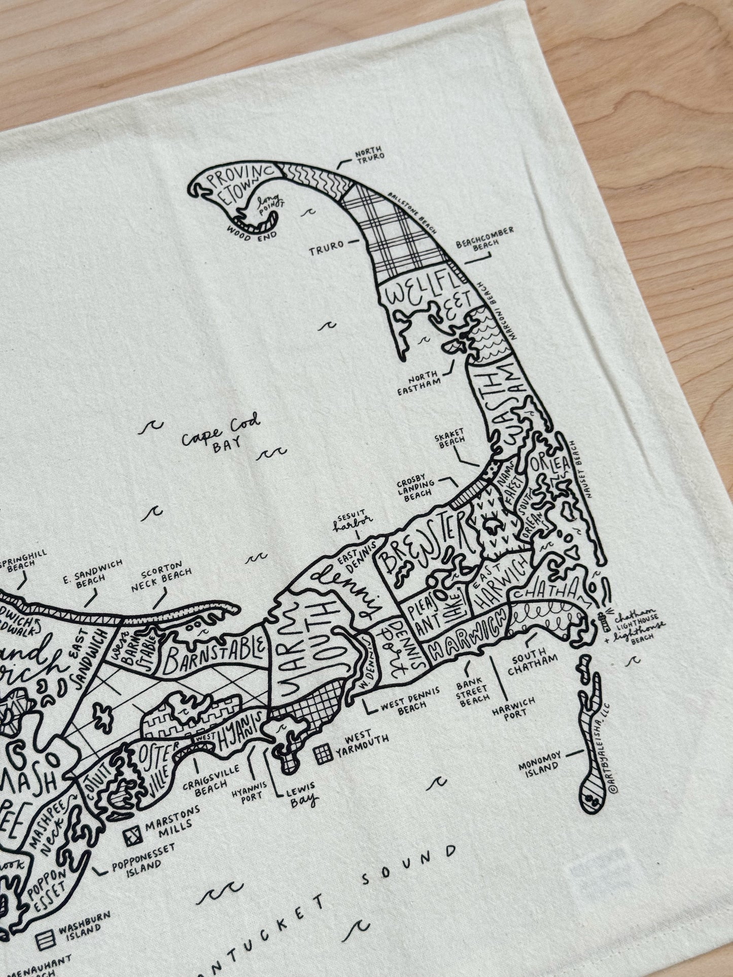 Cape Cod Map Tea Towel