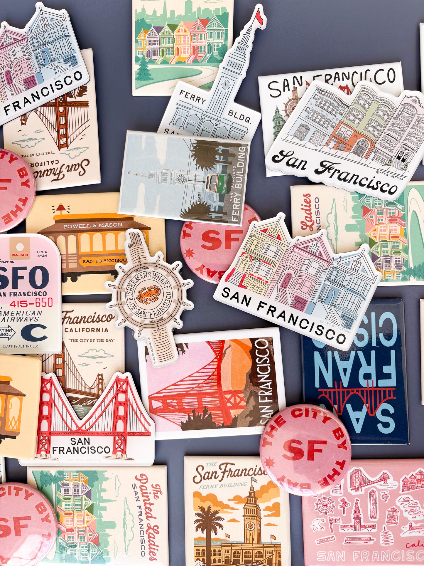 Retro Golden Gate Bridge Magnet
