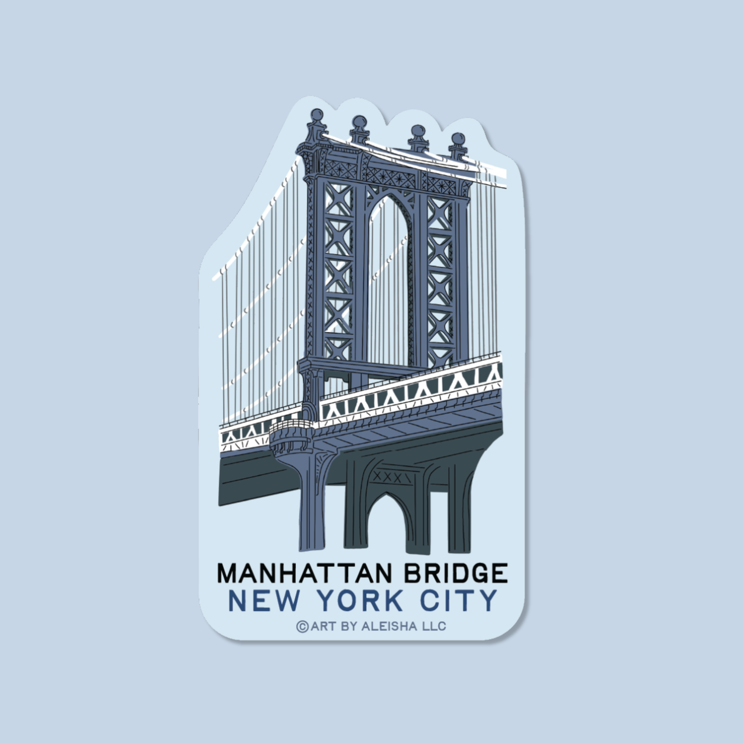 Illustrated Manhattan Bridge Sticker
