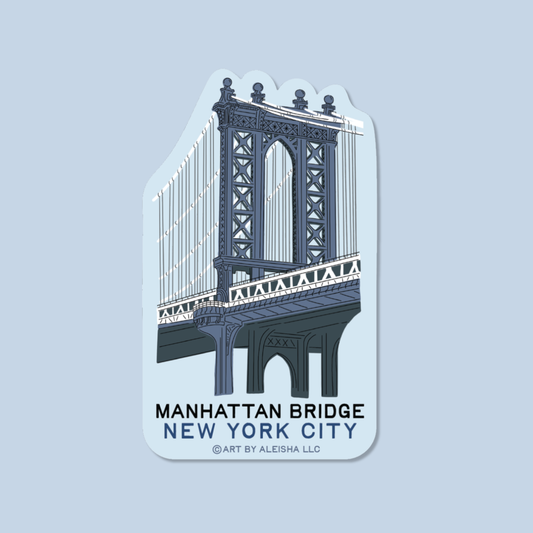 Illustrated Manhattan Bridge Sticker