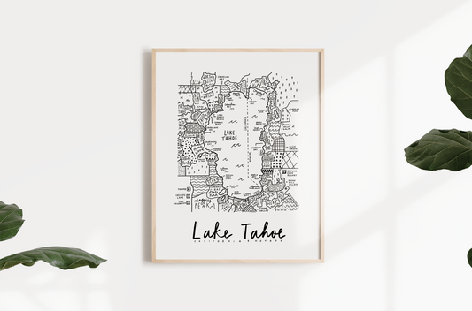 Lake Tahoe Map Print