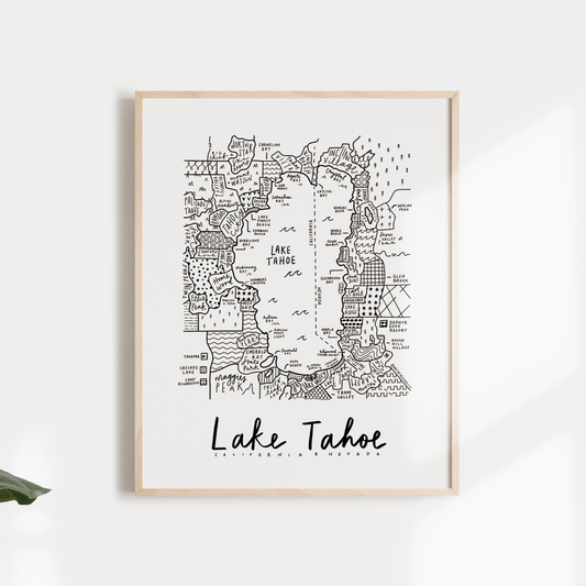 Lake Tahoe Map Print