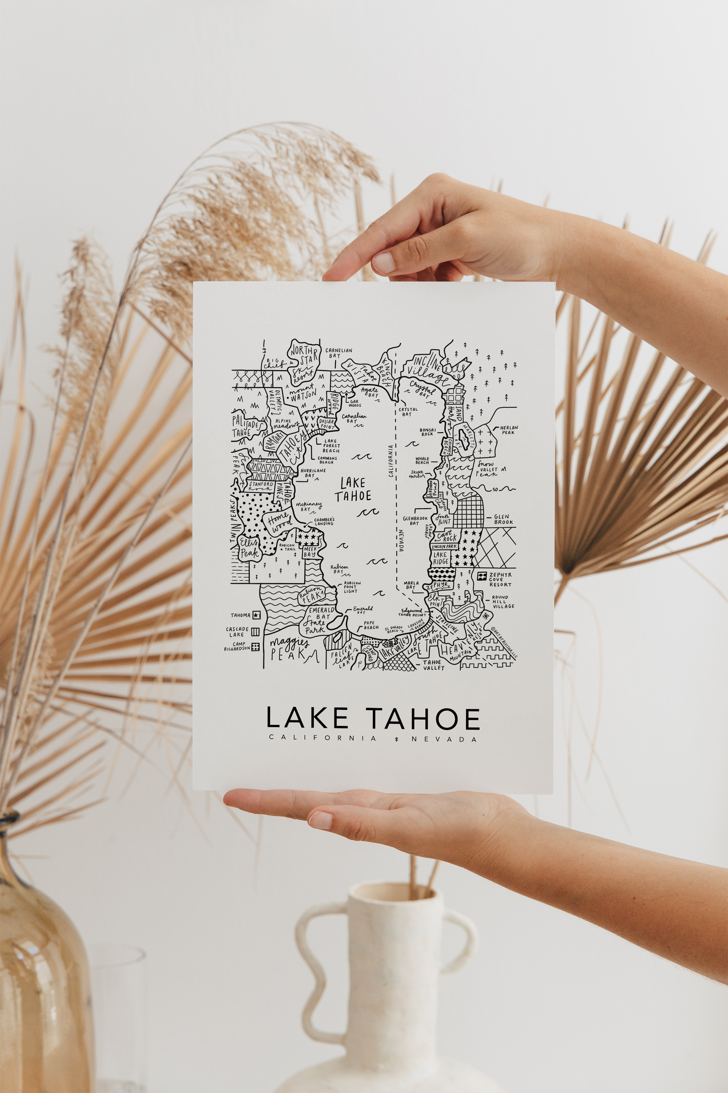 Lake Tahoe Map Print