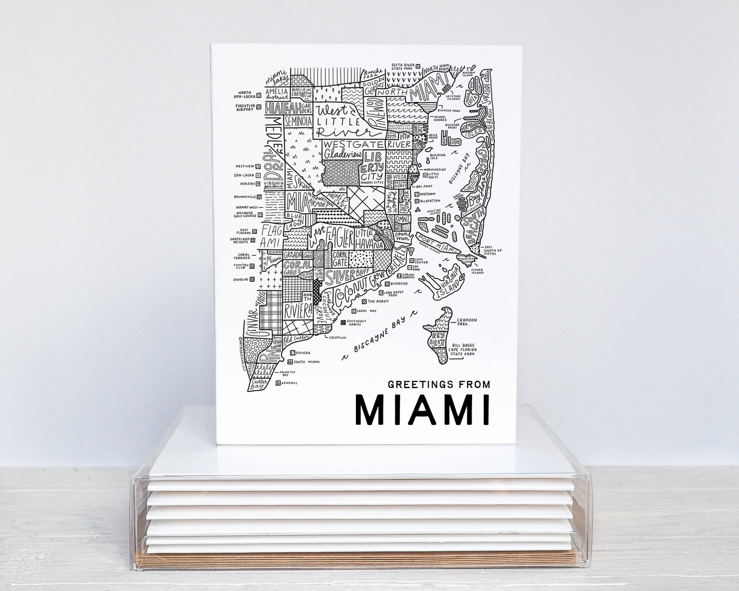 Miami Map Greeting Card