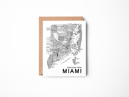 Miami Map Greeting Card