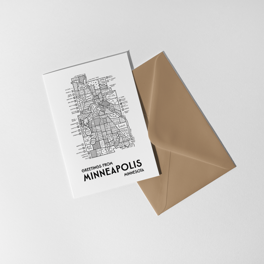 Minneapolis Map Greeting Card