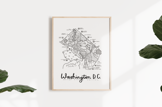 Washington D.C. Neighborhood Map Print