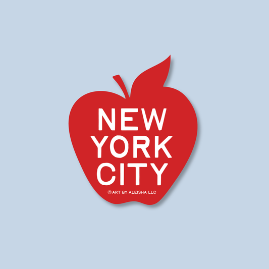 New York City Red Apple Sticker