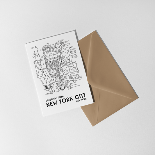 New York City Map Greeting Card