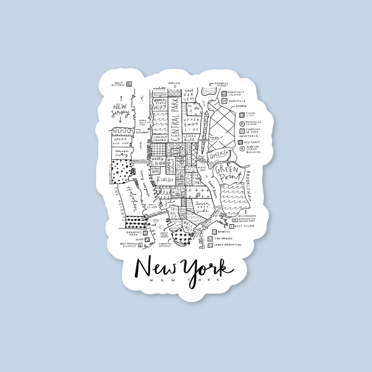 New York City Map Sticker