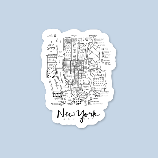 New York City Map Sticker
