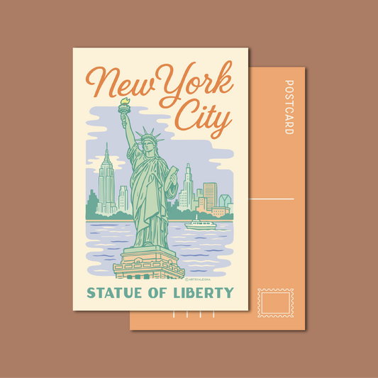 New York City Retro Travel Postcard