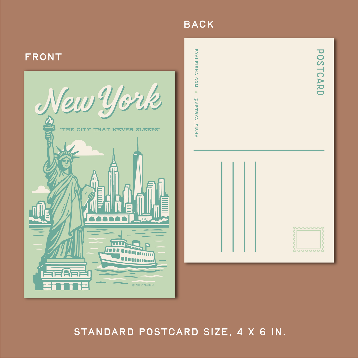 Statue of Liberty Retro Postcard