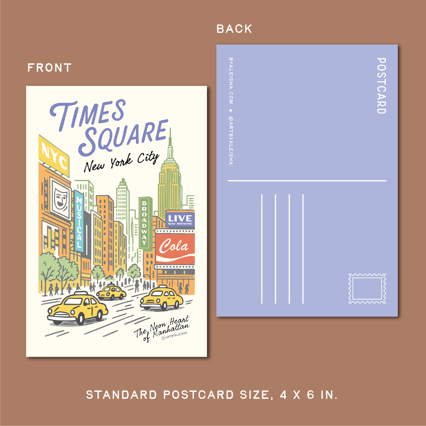 Times Square Retro Postcard