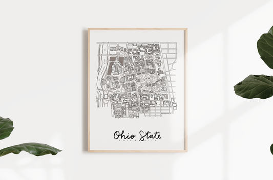 Ohio State University Campus Map Print