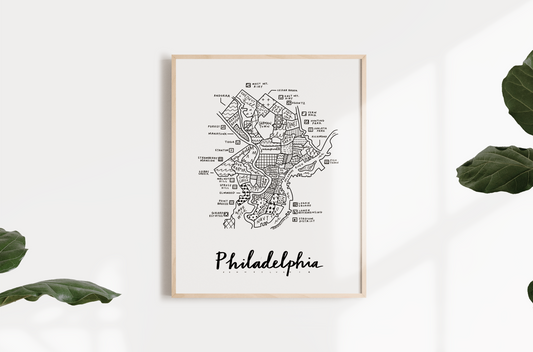 Philadelphia Neighborhood Map Print