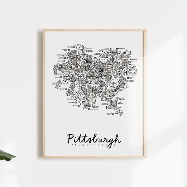 Pittsburgh Neighborhood Map Print