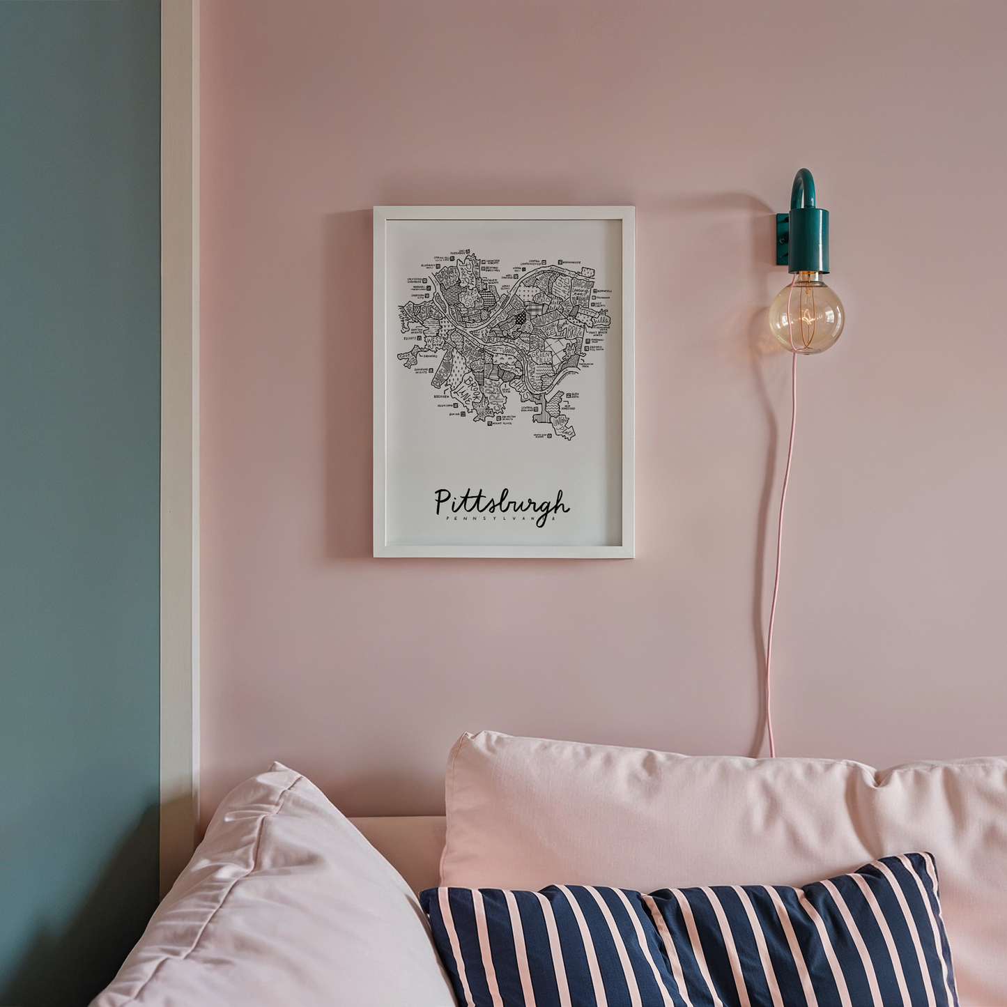 Pittsburgh Neighborhood Map Print