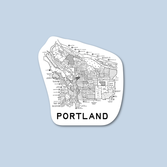 Portland Neighborhood Map Sticker