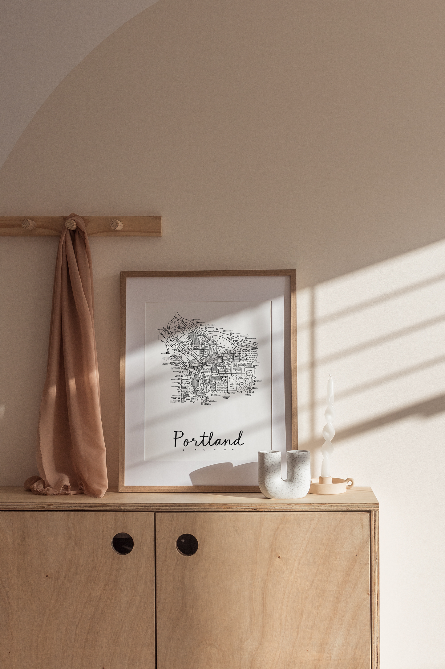 Portland Neighborhood Map Print
